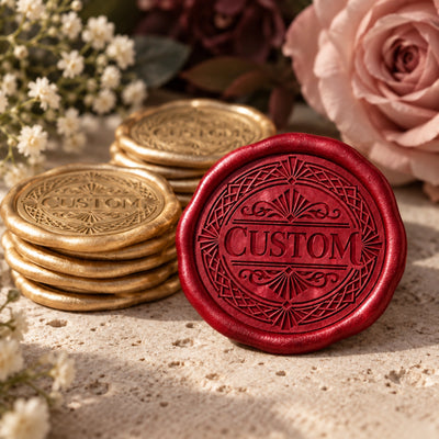 Personalized wax seal stickers with initials and monogram for invitations